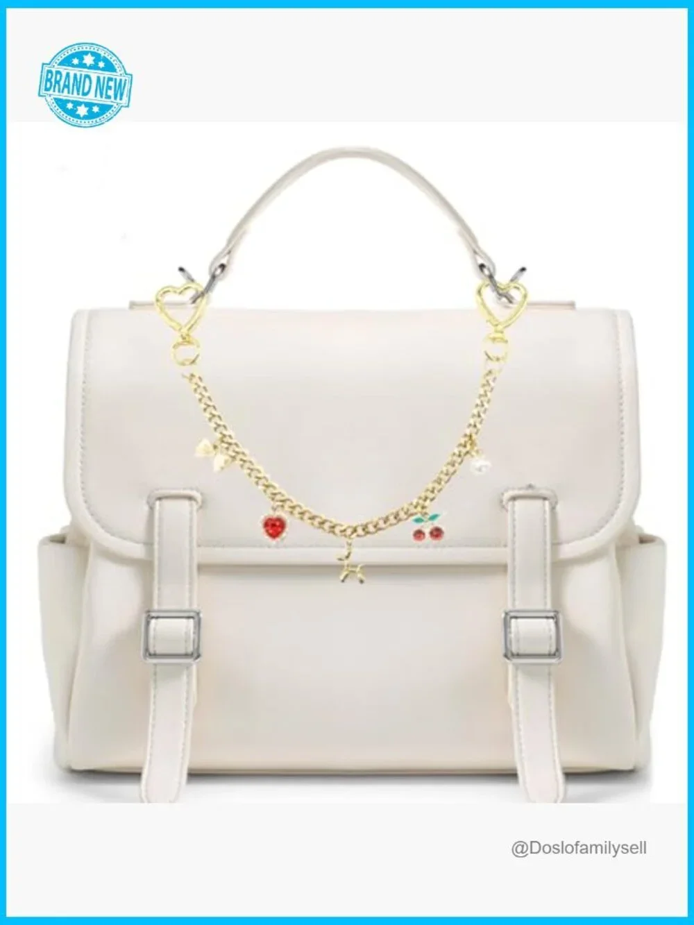 Gold Cherry Keychain Elegant Y2K Charm Accessory for Purse or Jeans
